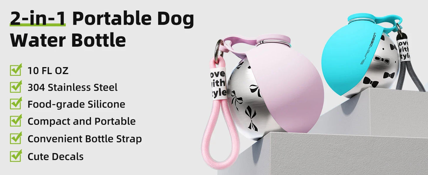 Portable Dog Drinker 2-in-1