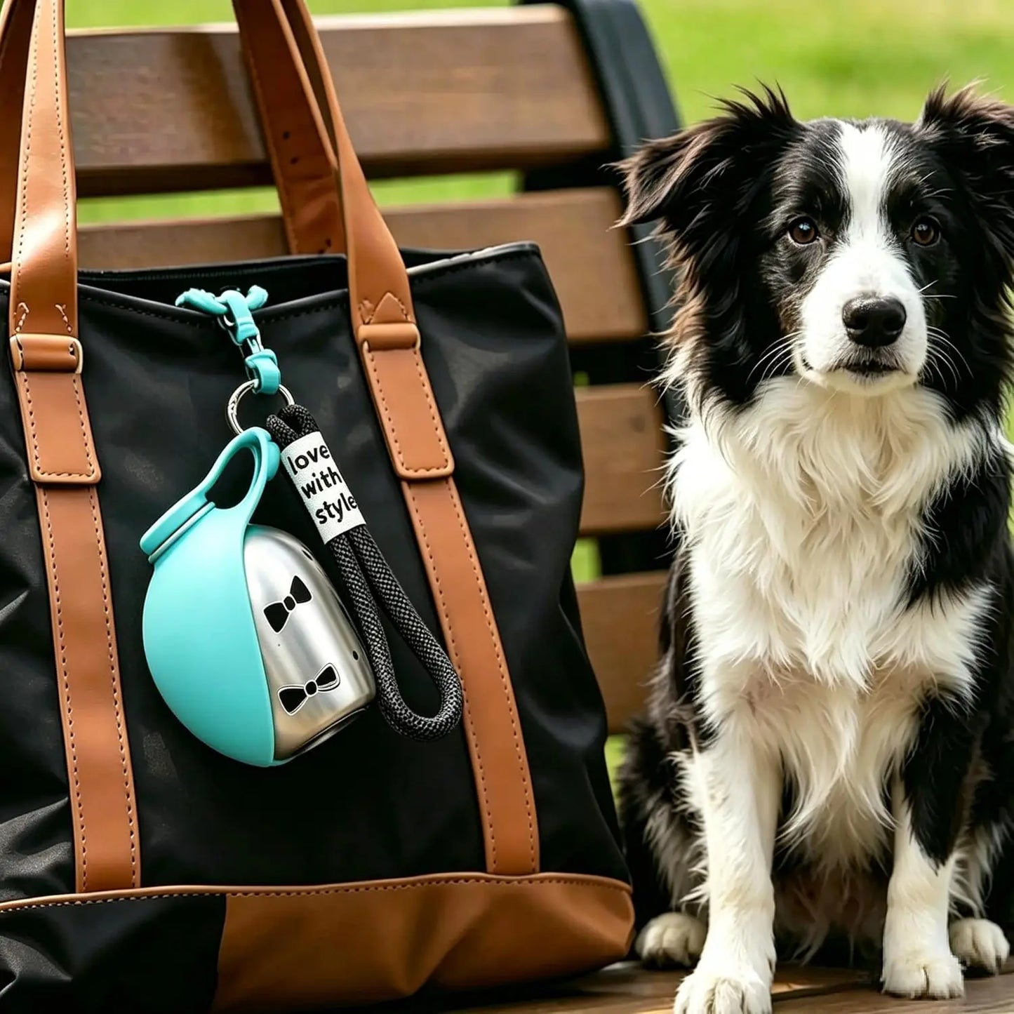 2-in-1 Portable Dog Water Bottle for Small Dogs - Leak-Proof & Compact Dog Travel Water Bottle -Stainless Steel Bottle & Silicon
