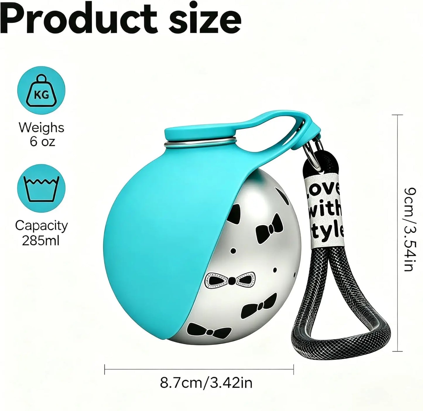 2-in-1 Portable Dog Water Bottle for Small Dogs - Leak-Proof & Compact Dog Travel Water Bottle -Stainless Steel Bottle & Silicon