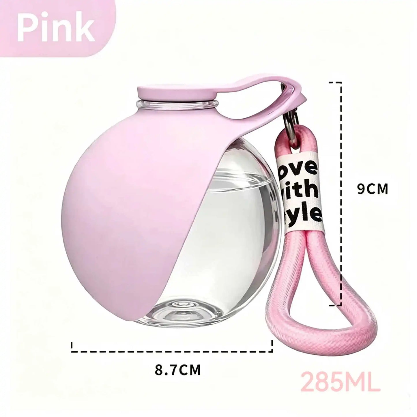 2-in-1 Portable Dog Water Bottle for Small Dogs - Leak-Proof & Compact Dog Travel Water Bottle -Stainless Steel Bottle & Silicon